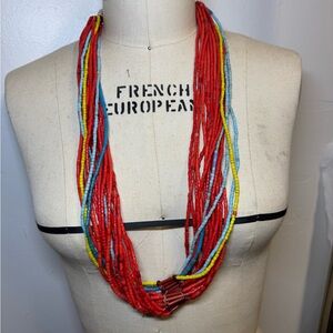 Vintage Fulani African trade beads necklace glass collectible Nigeria
